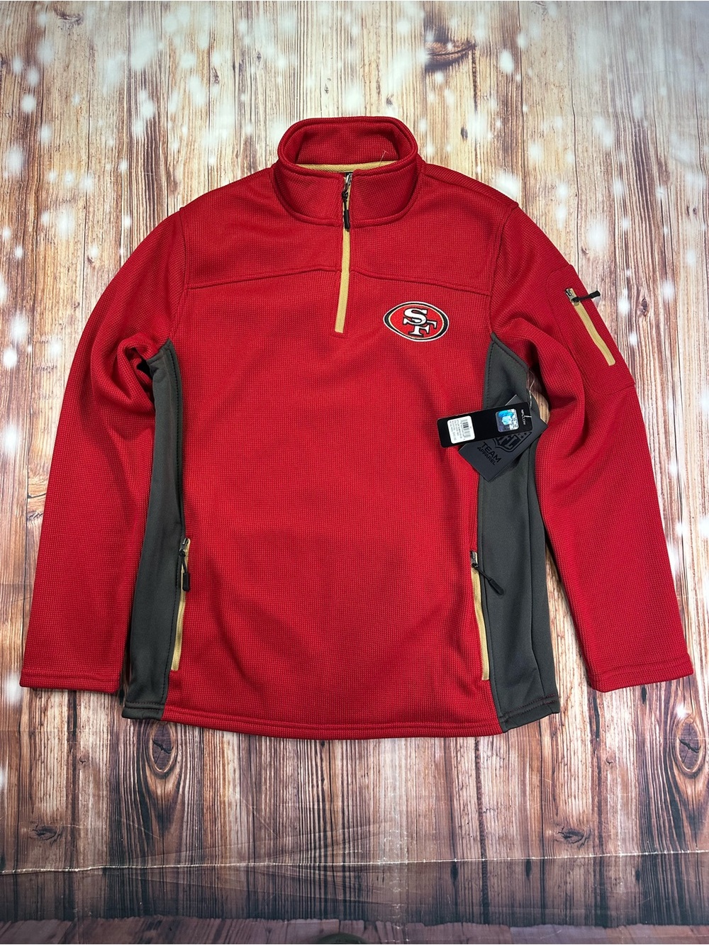 NWT San Francisco 49ers Men’s  3/4 zip Sweater pullover  Size Medium